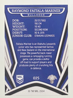 NRL 2023 Traders Titanium Base Card #025 Raymond Faitala-Mariner Canterbury Bankstown Bulldogs