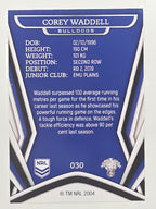NRL 2023 Traders Titanium Base Card #030 Corey Waddell Canterbury Bankstown Bulldogs