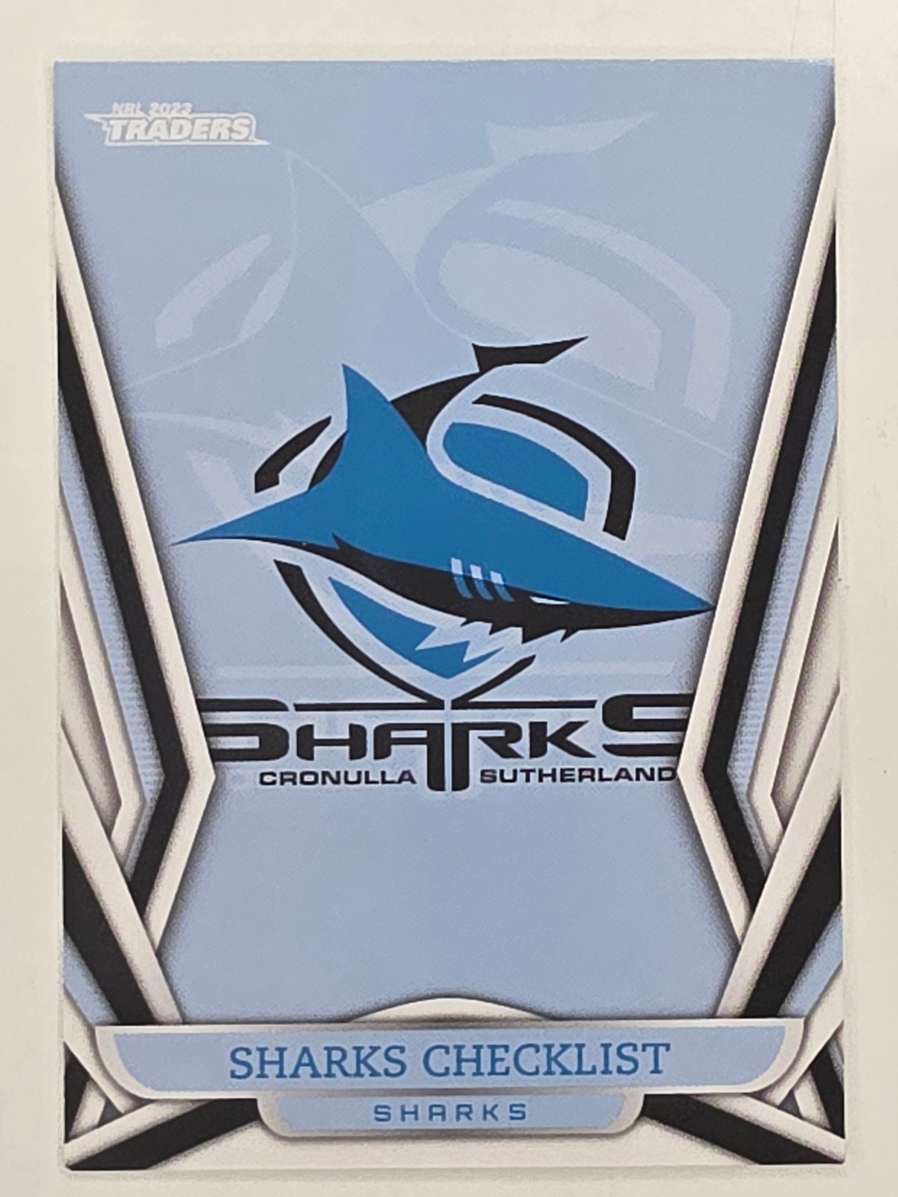 NRL 2023 Traders Titanium Base Card #031 Sharks Checklist Cronulla Sutherland Sharks