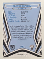 NRL 2023 Traders Titanium Base Card #032 Blayke Brailey Cronulla Sutherland Sharks