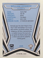 NRL 2023 Traders Titanium Base Card #035 William Kennedy Cronulla Sutherland Sharks