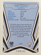 NRL 2023 Traders Titanium Base Card #039 Toby Rudolf Cronulla Sutherland Sharks