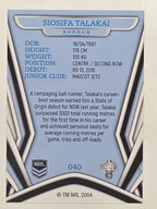 NRL 2023 Traders Titanium Base Card #040 Siosifa Talakai Cronulla Sutherland Sharks