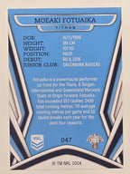 NRL 2023 Traders Titanium Base Card #047 Moeaki Fotuaika Gold Coast Titans