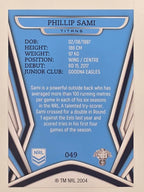 NRL 2023 Traders Titanium Base Card #049 Phillip Sami Gold Coast Titans