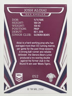 NRL 2023 Traders Titanium Base Card #052 Josh Aloiai Manly Warringah Sea Eagles