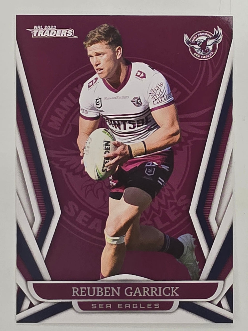 NRL 2023 Traders Titanium Base Card #055 Reuben Garrick Manly Warringah Sea Eagles