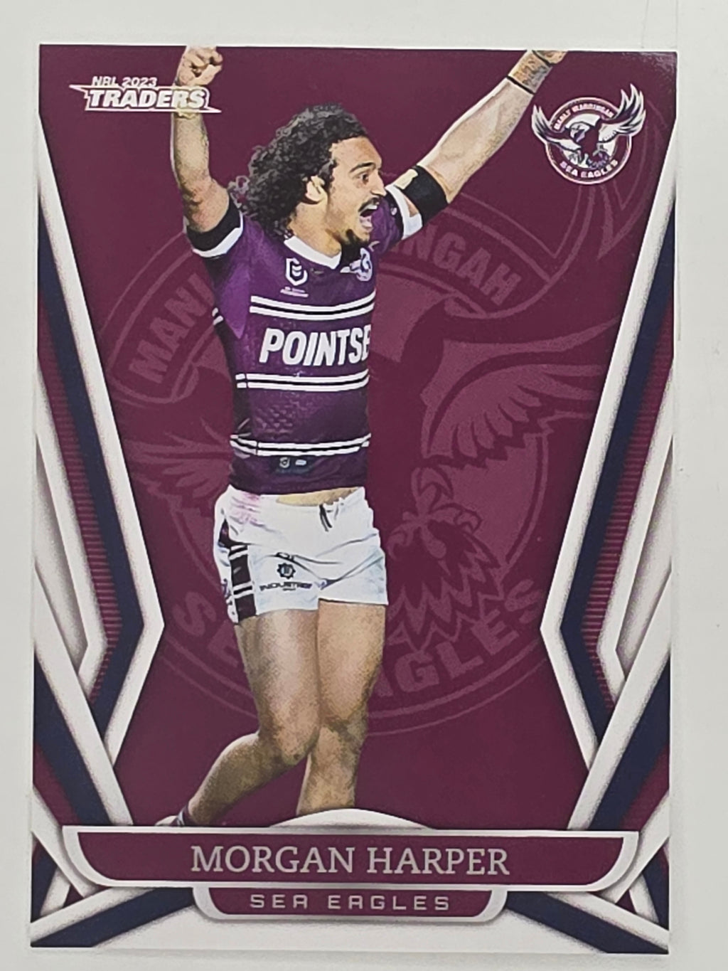 NRL 2023 Traders Titanium Base Card #056 Morgan Harper Manly Warringah Sea Eagles