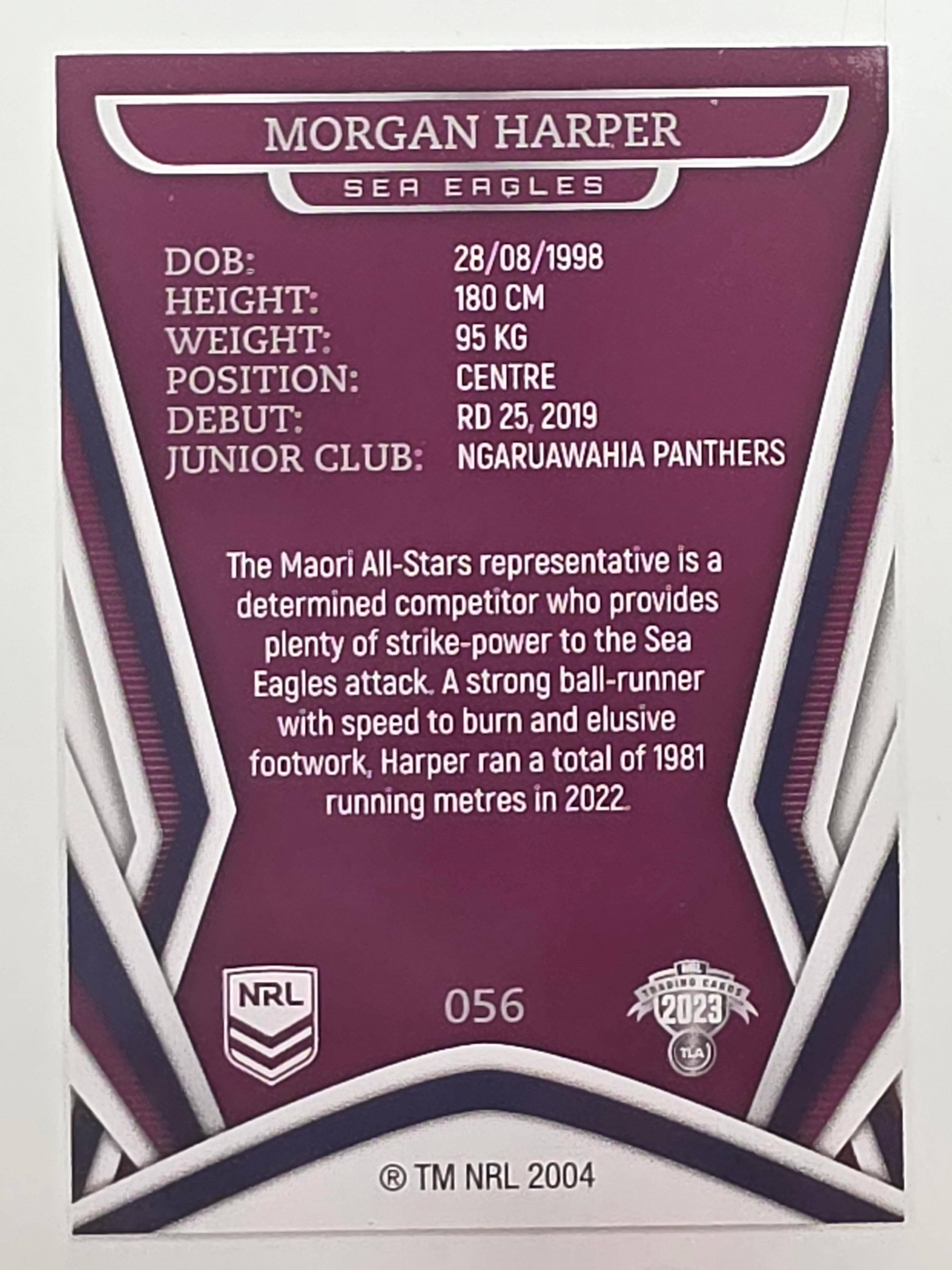 NRL 2023 Traders Titanium Base Card #056 Morgan Harper Manly Warringah Sea Eagles