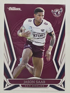 NRL 2023 Traders Titanium Base Card #058 Jason Saab Manly Warringah Sea Eagles