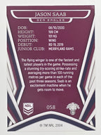 NRL 2023 Traders Titanium Base Card #058 Jason Saab Manly Warringah Sea Eagles