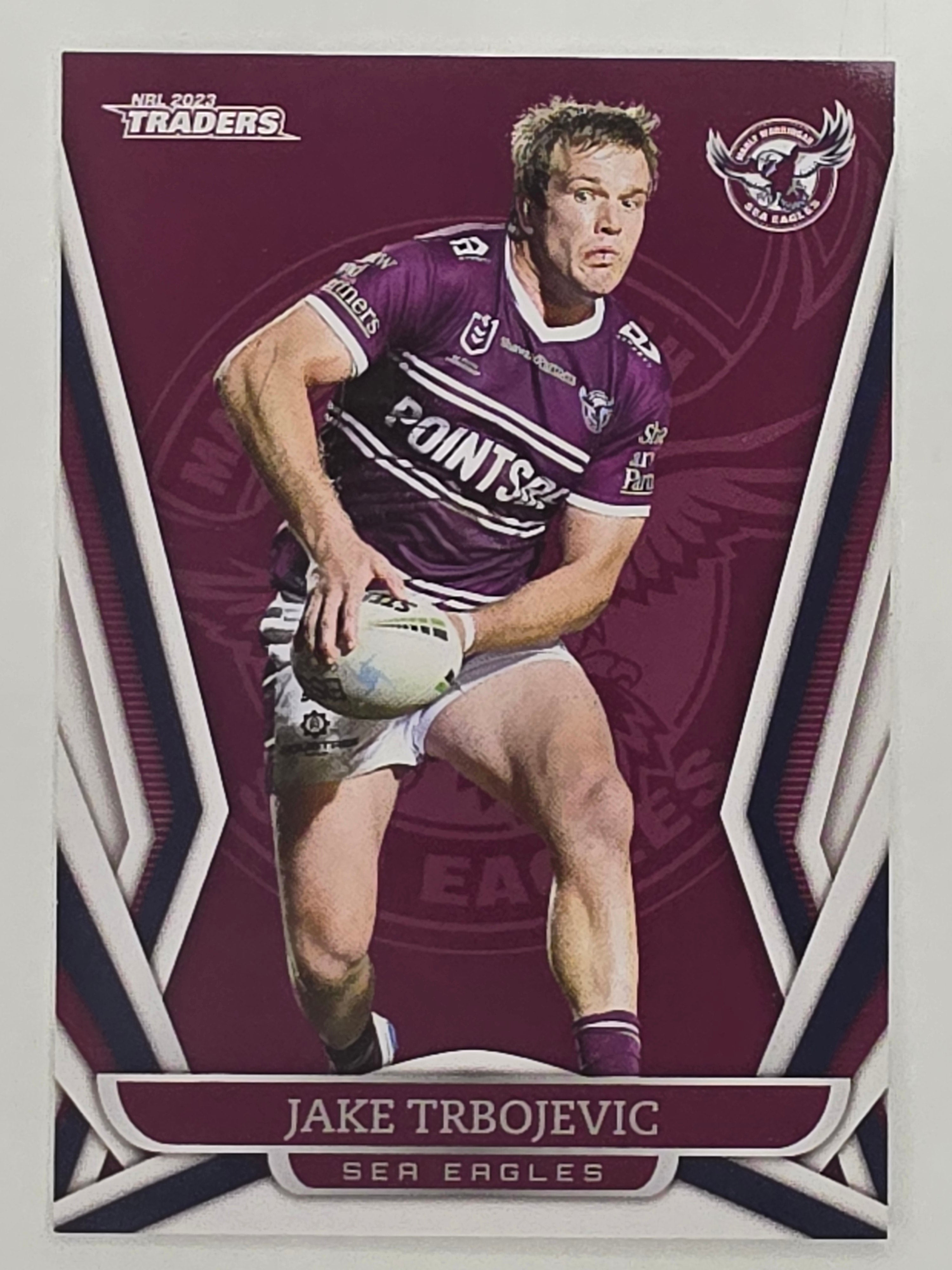 NRL 2023 Traders Titanium Base Card #059 Jake Trbojevic Manly Warringah Sea Eagles