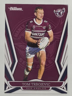 NRL 2023 Traders Titanium Base Card #060 Tom Trbojevic Manly Warringah Sea Eagles