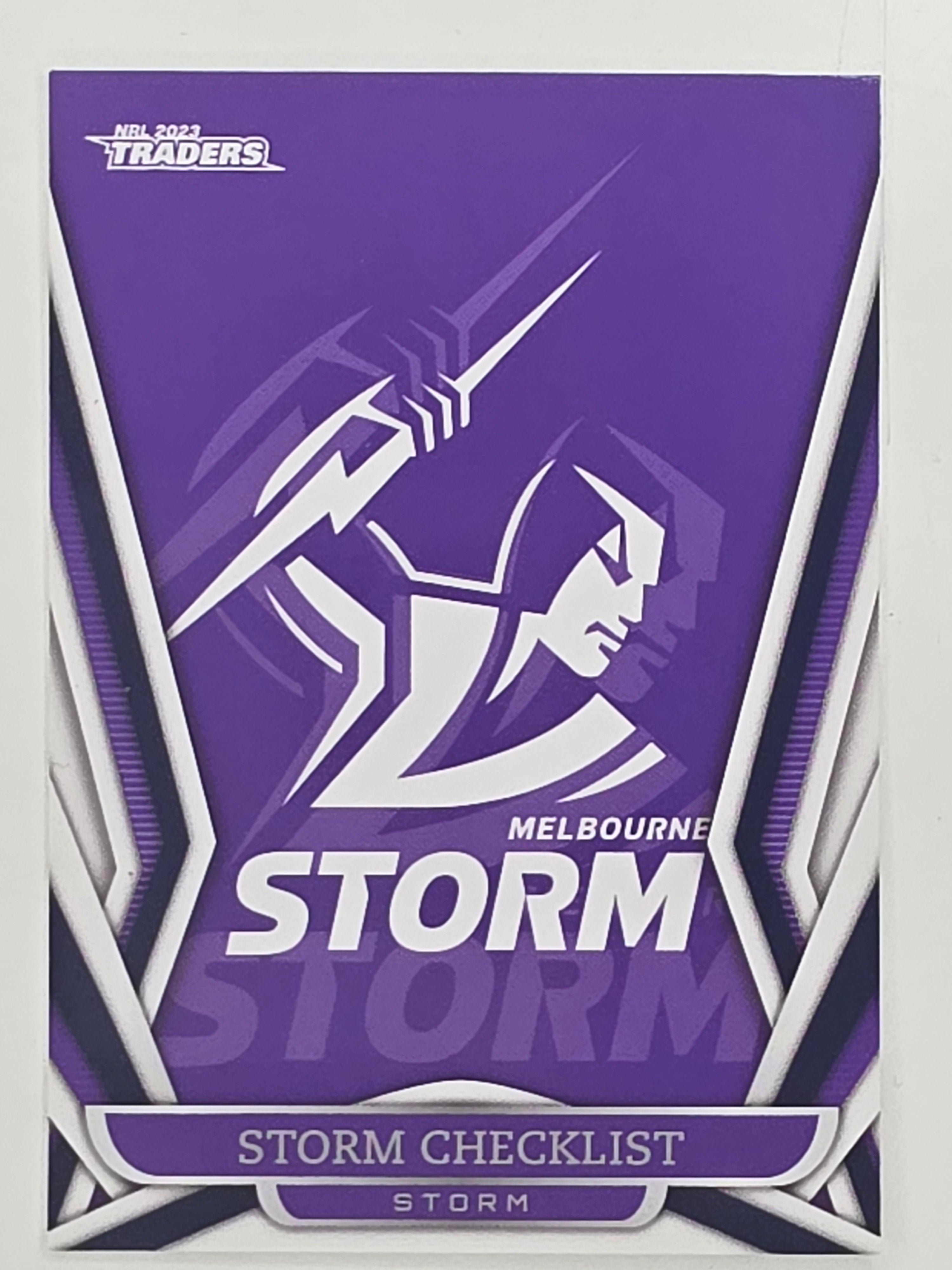 NRL 2023 Traders Titanium Base Card #061 Storm Checklist Melbourne Storm