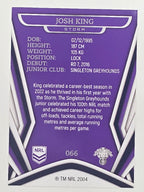 NRL 2023 Traders Titanium Base Card #066 Josh King Melbourne Storm