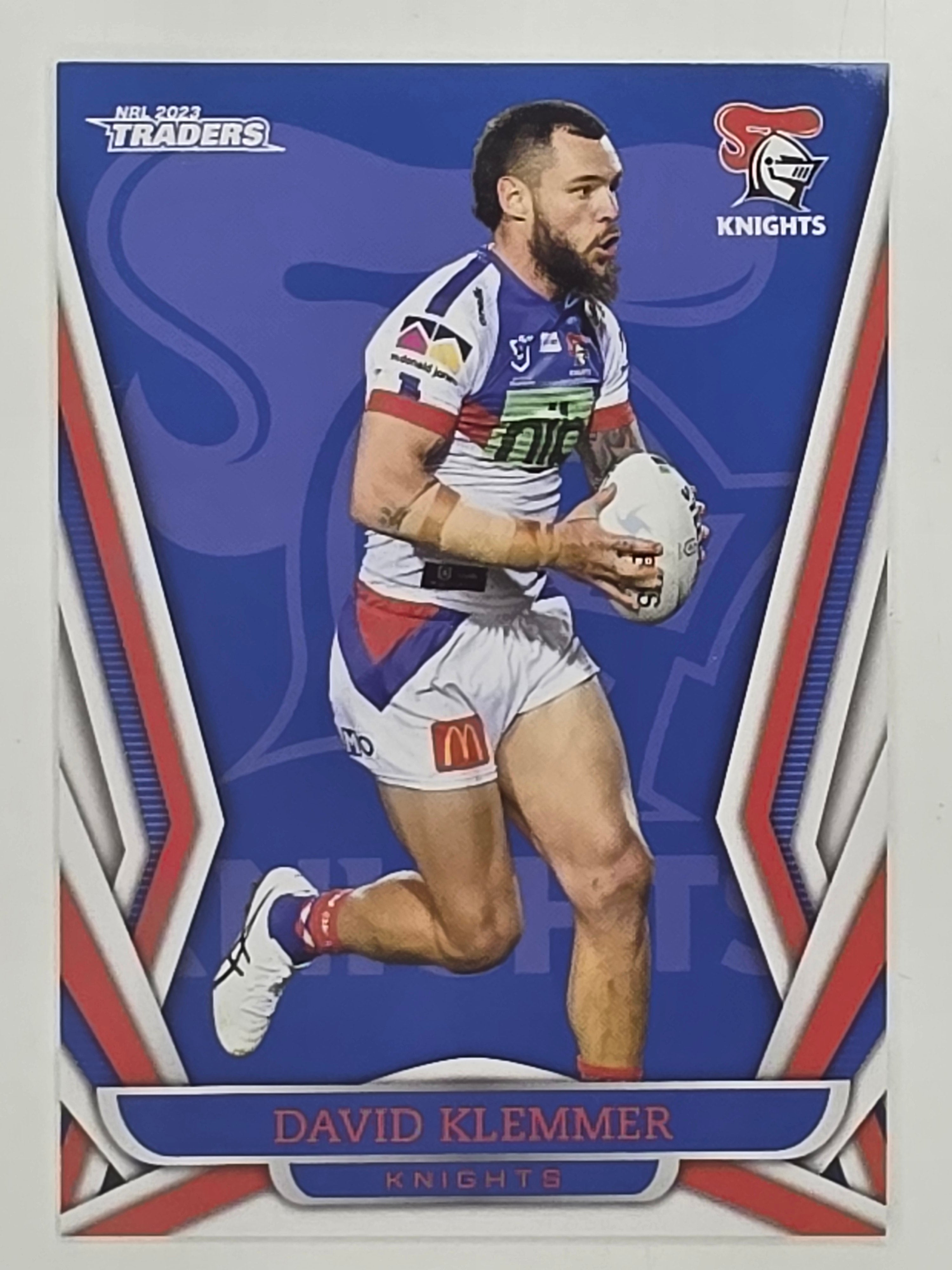 NRL 2023 Traders Titanium Base Card #074 David Klemmer Newcastle Knights