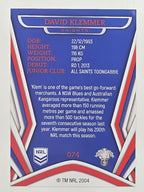 NRL 2023 Traders Titanium Base Card #074 David Klemmer Newcastle Knights