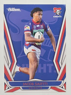 NRL 2023 Traders Titanium Base Card #078 Jacob Saifiti Newcastle Knights