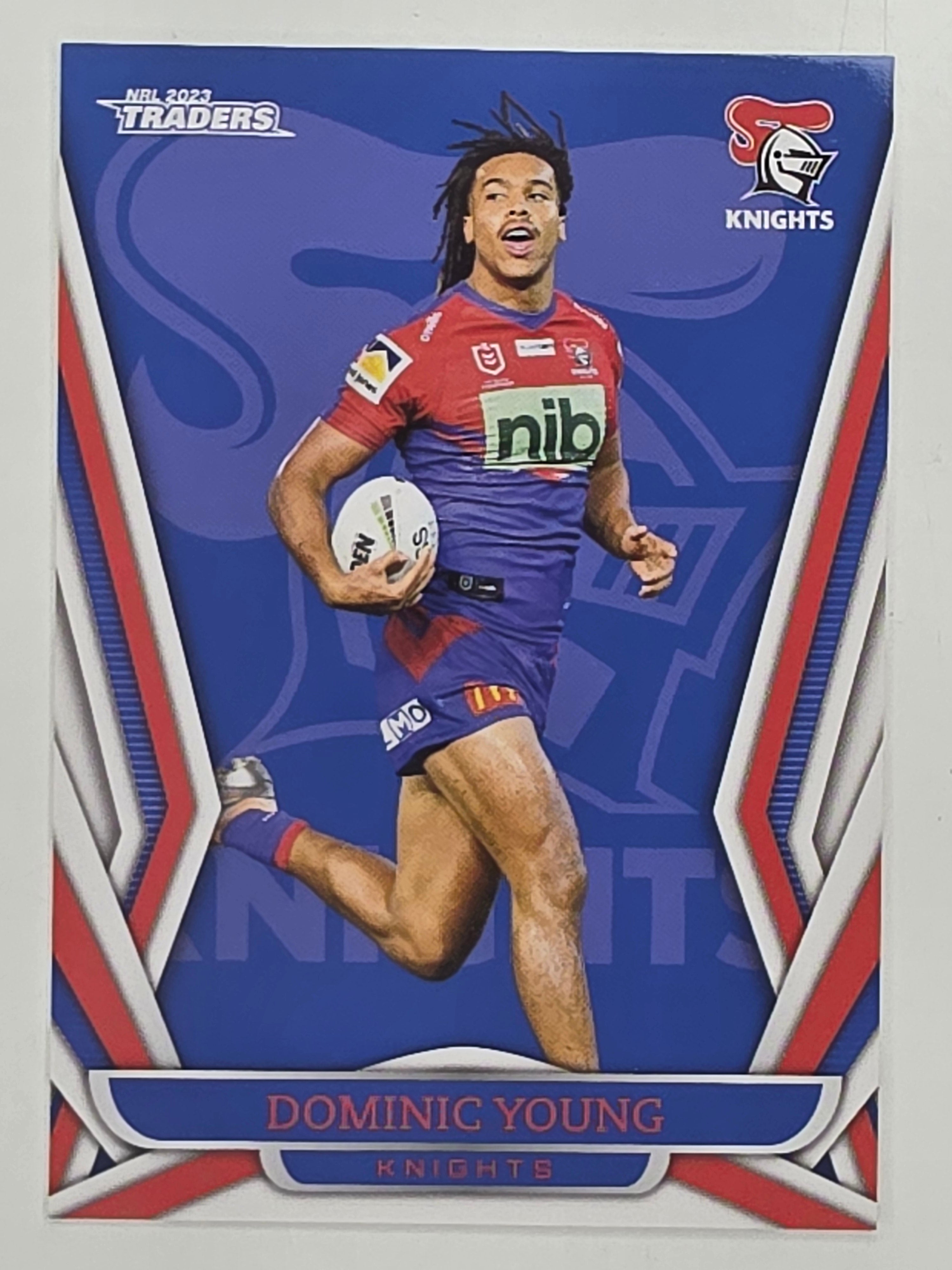 NRL 2023 Traders Titanium Base Card #080 Dominic Young Newcastle Knights