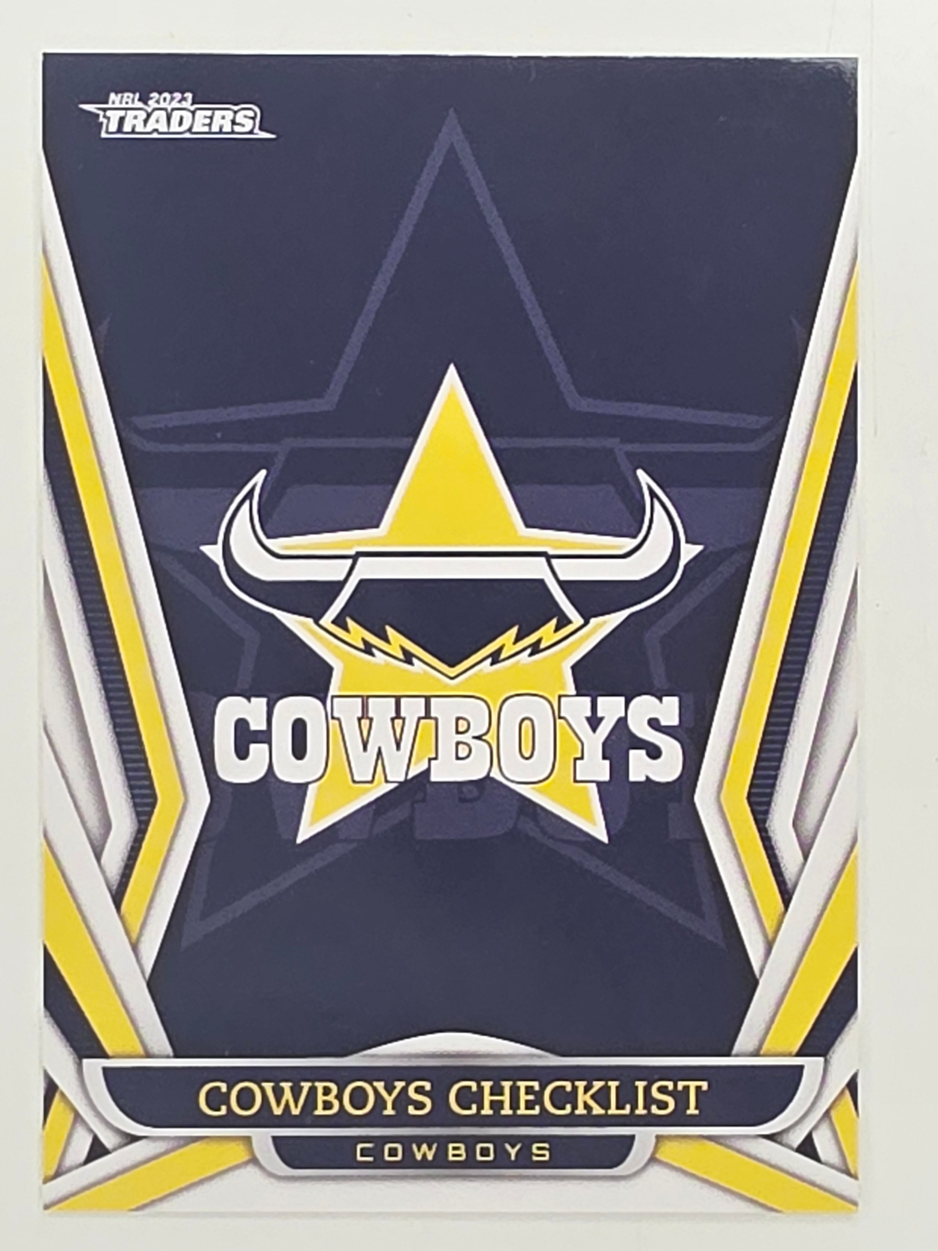 NRL 2023 Traders Titanium Base Card #081 Cowboys Checklist North Queensland Cowboys