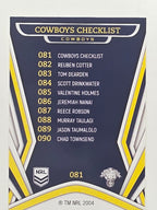 NRL 2023 Traders Titanium Base Card #081 Cowboys Checklist North Queensland Cowboys
