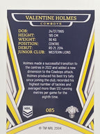 NRL 2023 Traders Titanium Base Card #085 Valentine Holmes North Queensland Cowboys