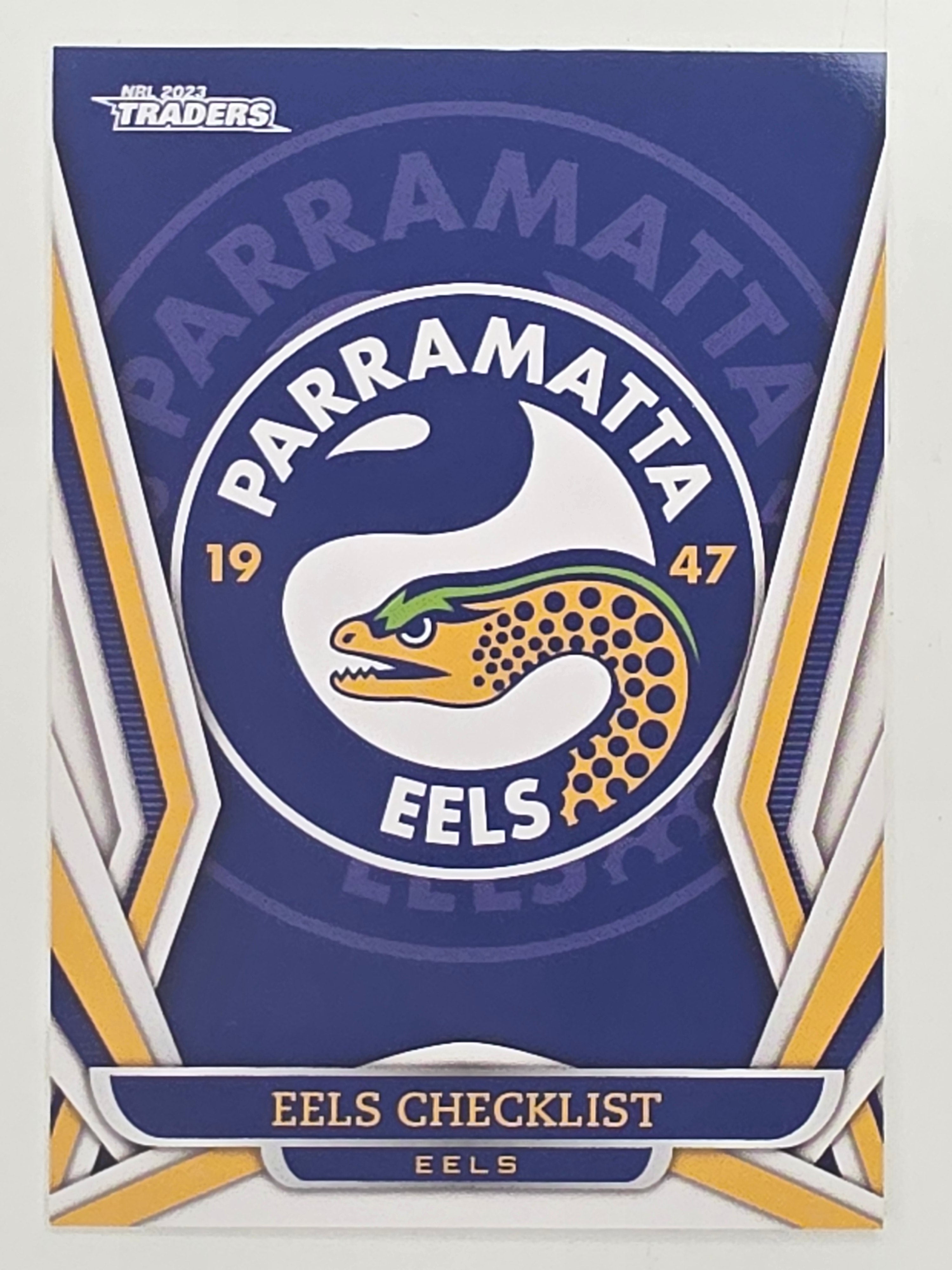 NRL 2023 Traders Titanium Base Card #091 Eels Checklist Parramatta Eels