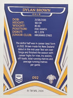 NRL 2023 Traders Titanium Base Card #092 Dylan Brown Parramatta Eels
