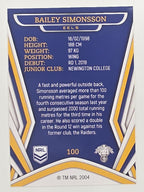 NRL 2023 Traders Titanium Base Card #100 Bailey Simonsson Parramatta Eels