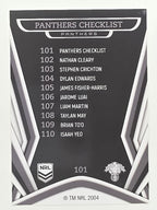 NRL 2023 Traders Titanium Base Card #101 Panthers Checklist Penrith Panthers