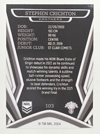 NRL 2023 Traders Titanium Base Card #103 Stephen Crichton Penrith Panthers