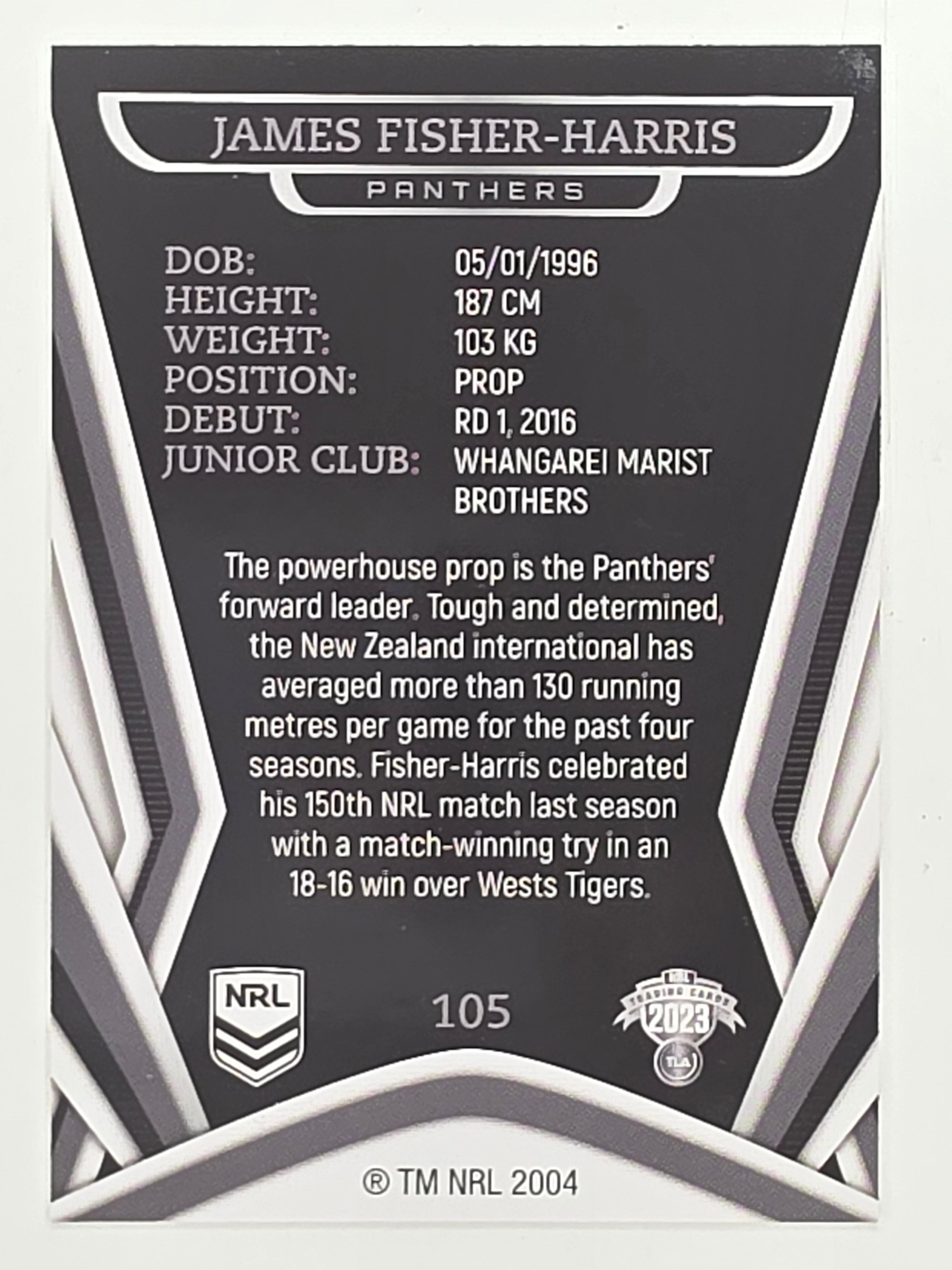 NRL 2023 Traders Titanium Base Card #105 James Fisher-Harris Penrith Panthers