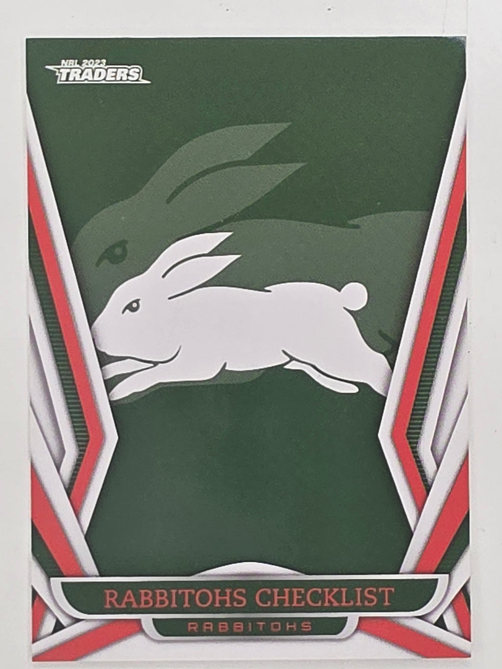 NRL 2023 Traders Titanium Base Card #111 Rabbitohs Checklist South Sydney Rabbitohs