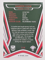 NRL 2023 Traders Titanium Base Card #114 Damien Cook South Sydney Rabbitohs