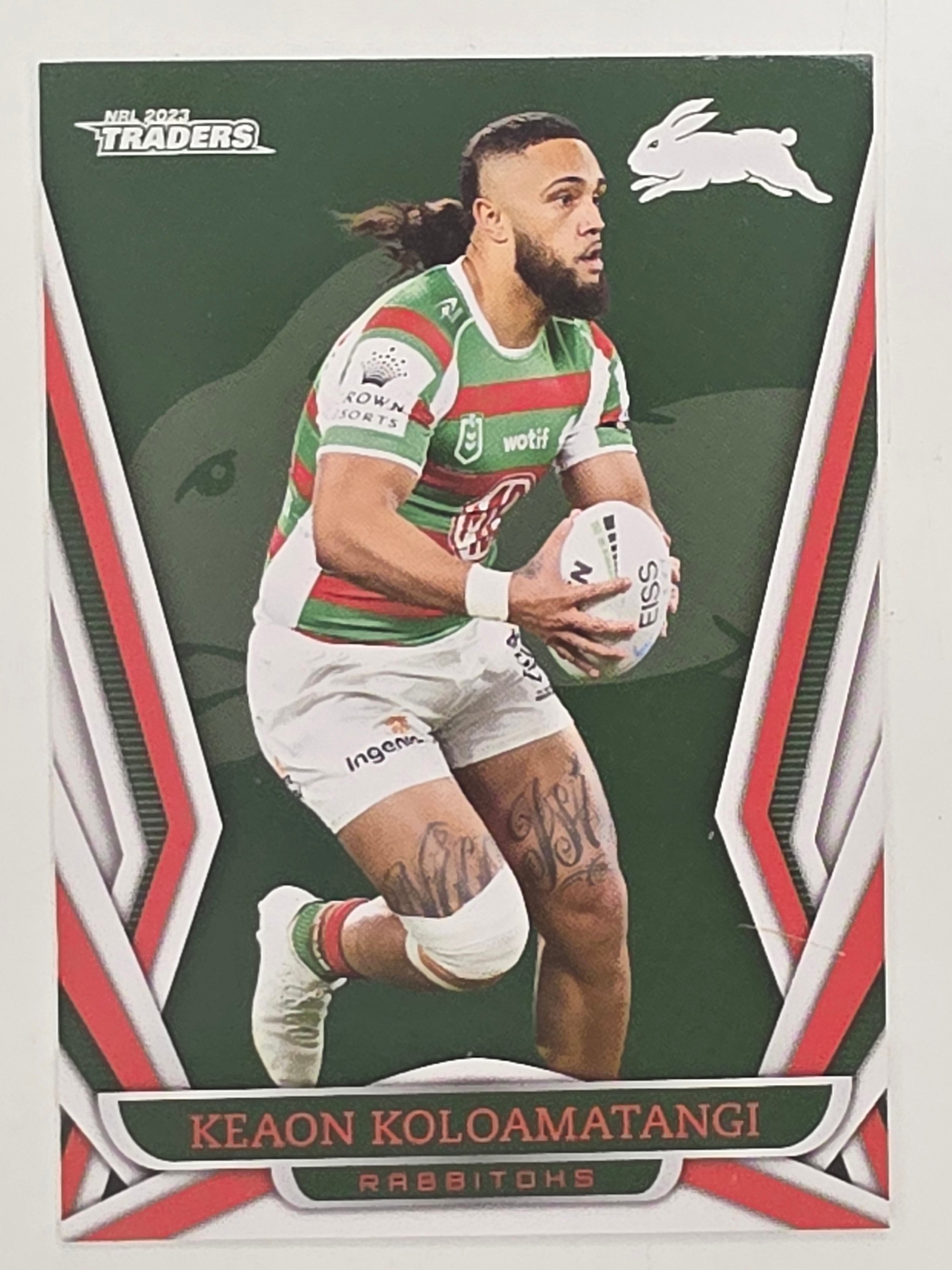 NRL 2023 Traders Titanium Base Card #117 Keaon Koloamatangi South Sydney Rabbitohs