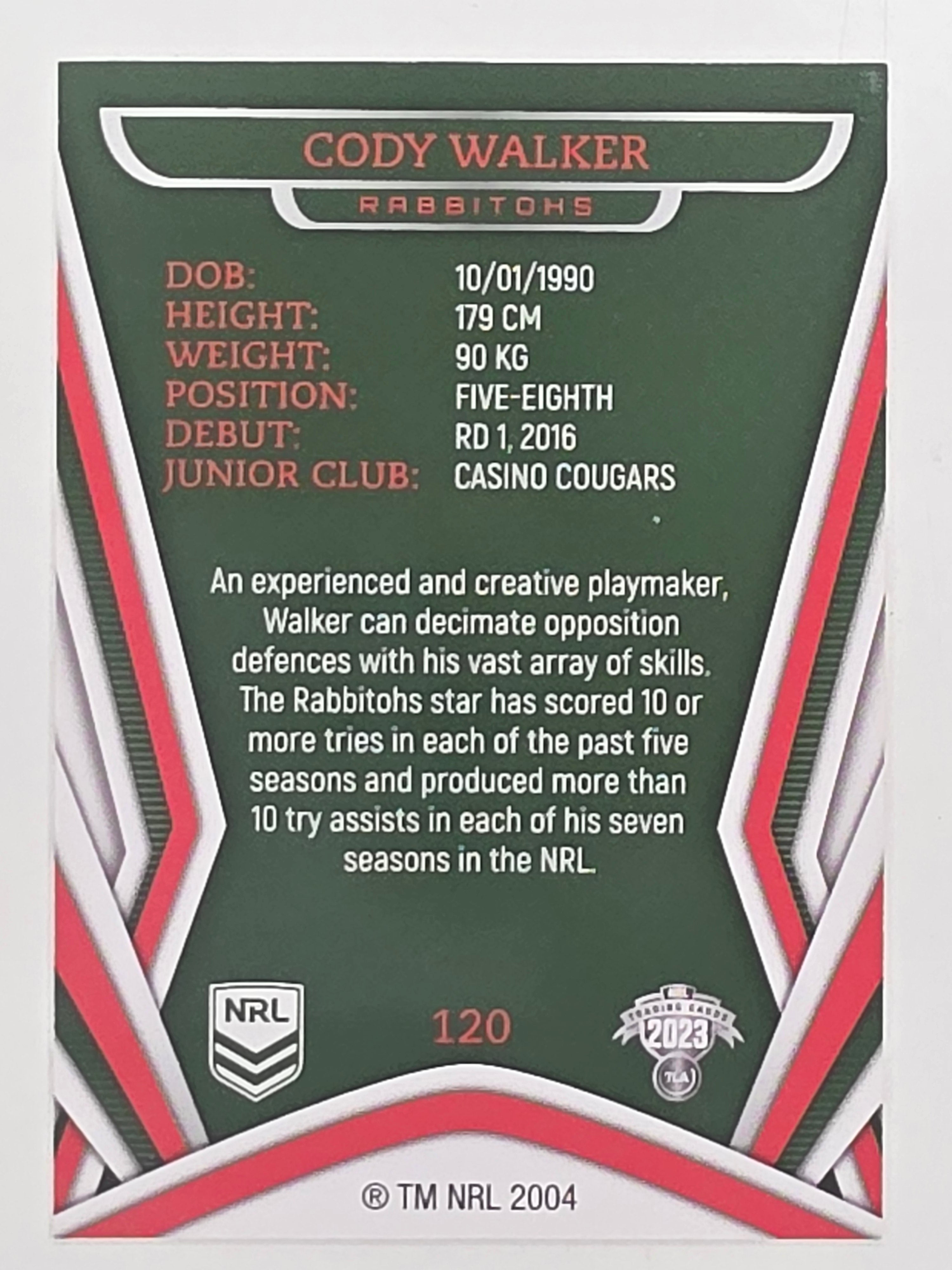NRL 2023 Traders Titanium Base Card #120 Cody Walker South Sydney Rabbitohs