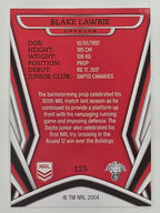 NRL 2023 Traders Titanium Base Card #125 Blake Lawrie St George Illawarra Dragons
