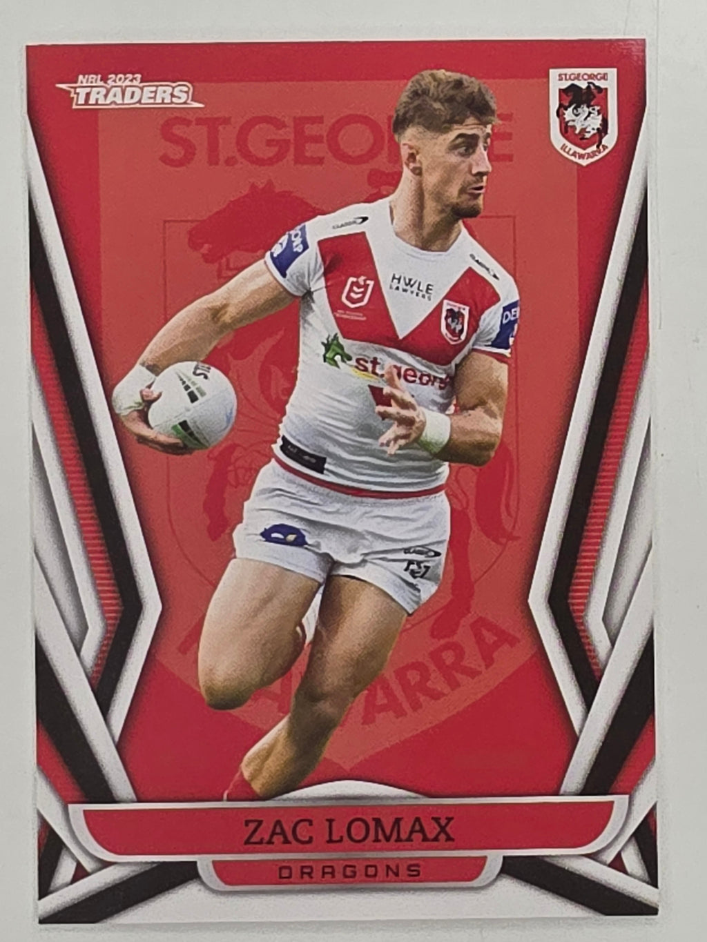 NRL 2023 Traders Titanium Base Card #126 Zac Lomax St George Illawarra Dragons