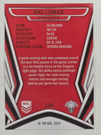 NRL 2023 Traders Titanium Base Card #126 Zac Lomax St George Illawarra Dragons
