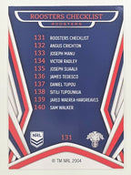 NRL 2023 Traders Titanium Base Card #131 Roosters Checklist Sydney Roosters