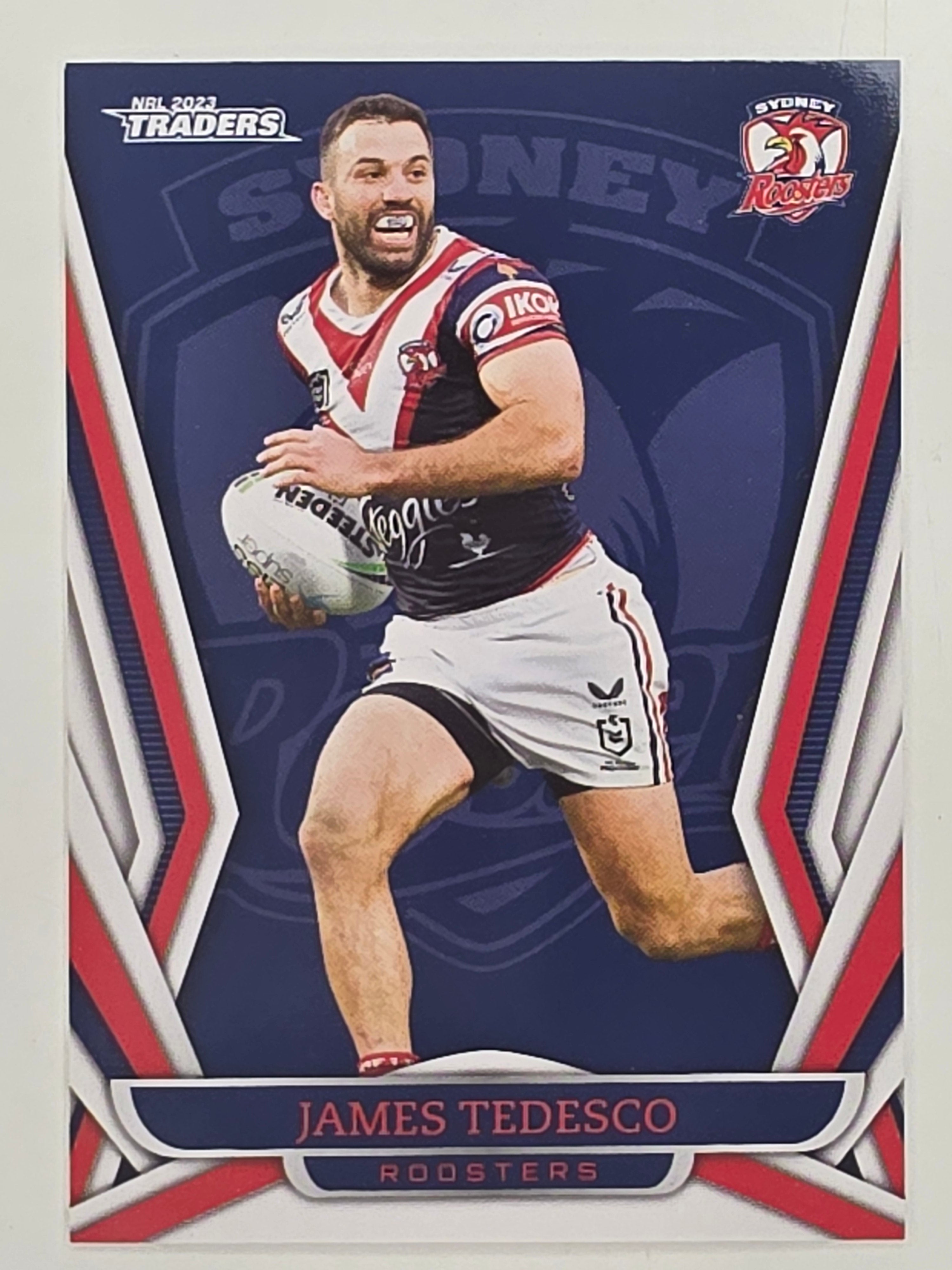 NRL 2023 Traders Titanium Base Card #136 James Tedesco Sydney Roosters