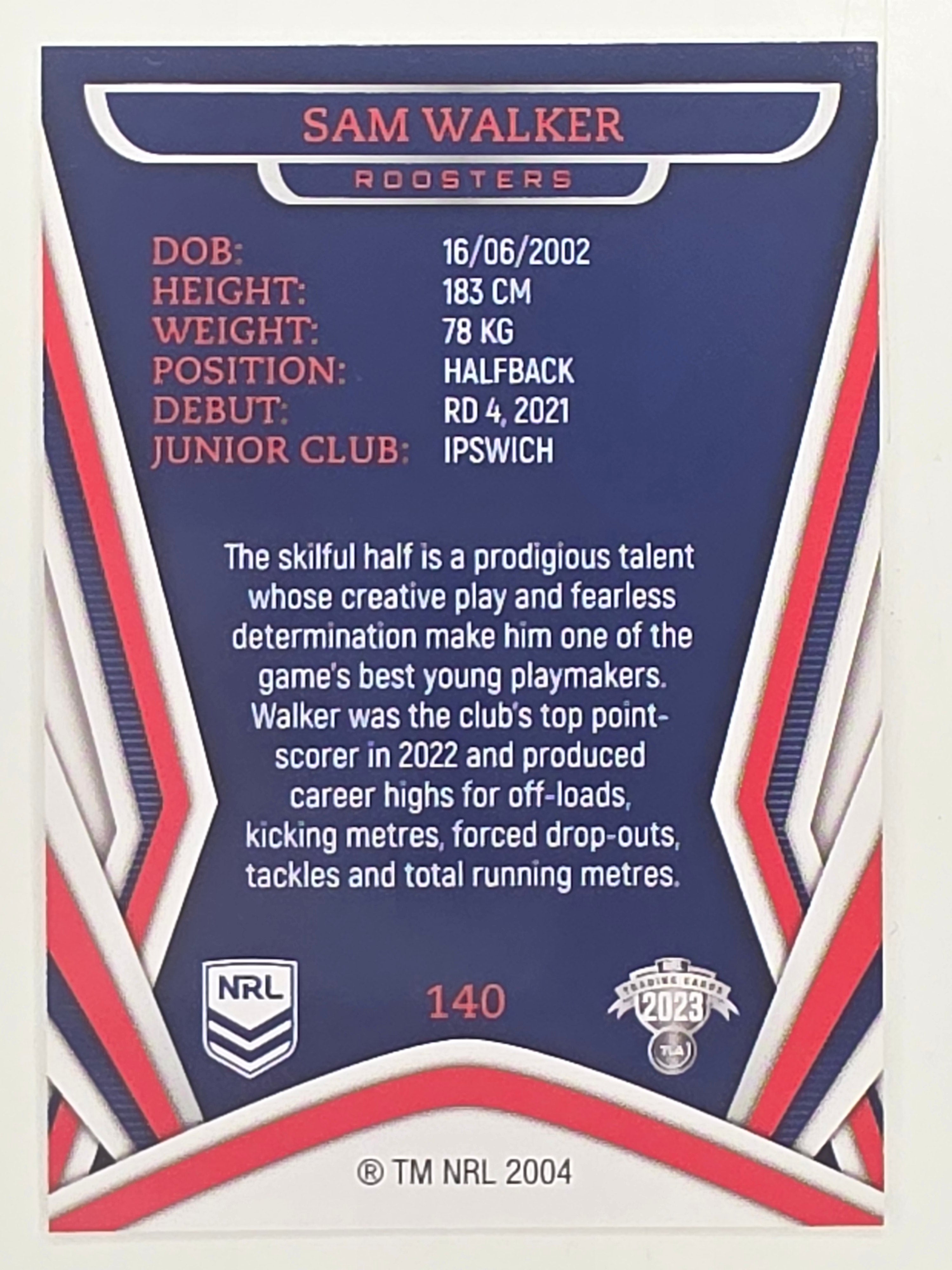 NRL 2023 Traders Titanium Base Card #140 Sam Walker Sydney Roosters