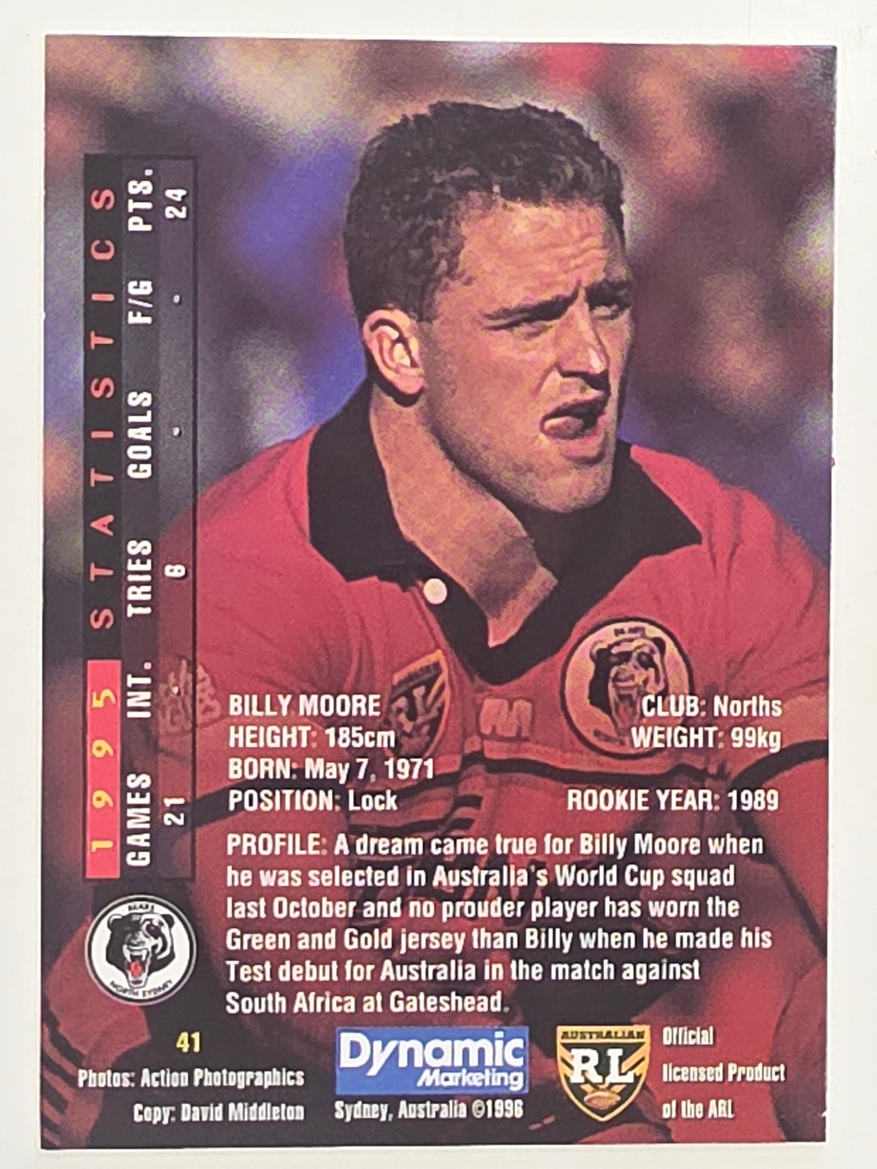 NRL 1996 Dynamic Series 1 Base Card #041 Billy Moore North Sydney Bears