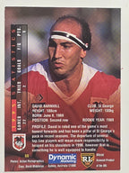 NRL 1996 Dynamic Series 1 Base Card #055 David Barnhill St George Dragons