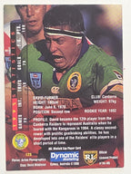 NRL 1996 Dynamic Series 1 Base Card #125 David Furner Canberra Raiders