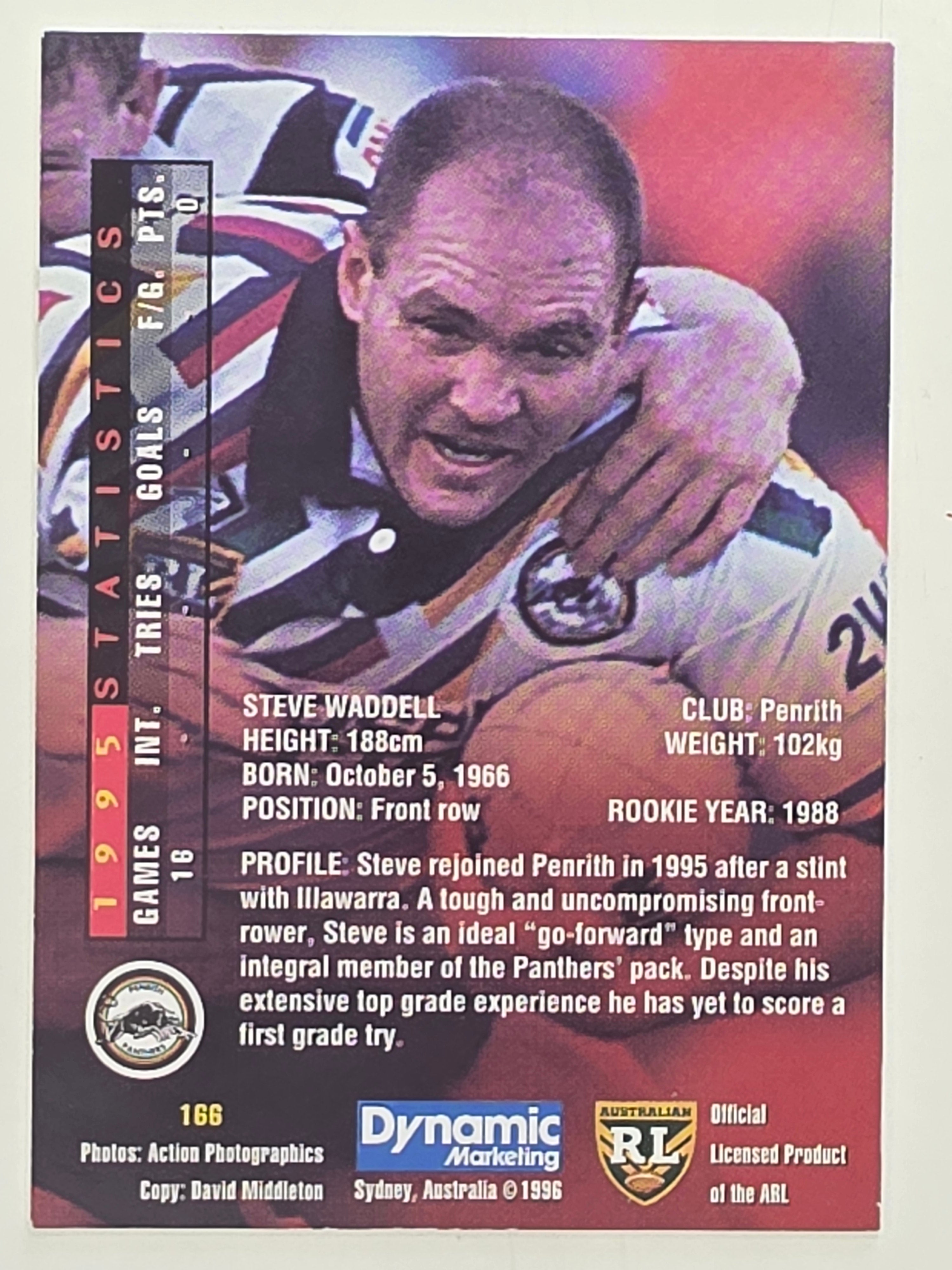 NRL 1996 Dynamic Series 1 Base Card #166 Steve Waddell Penrith Panthers