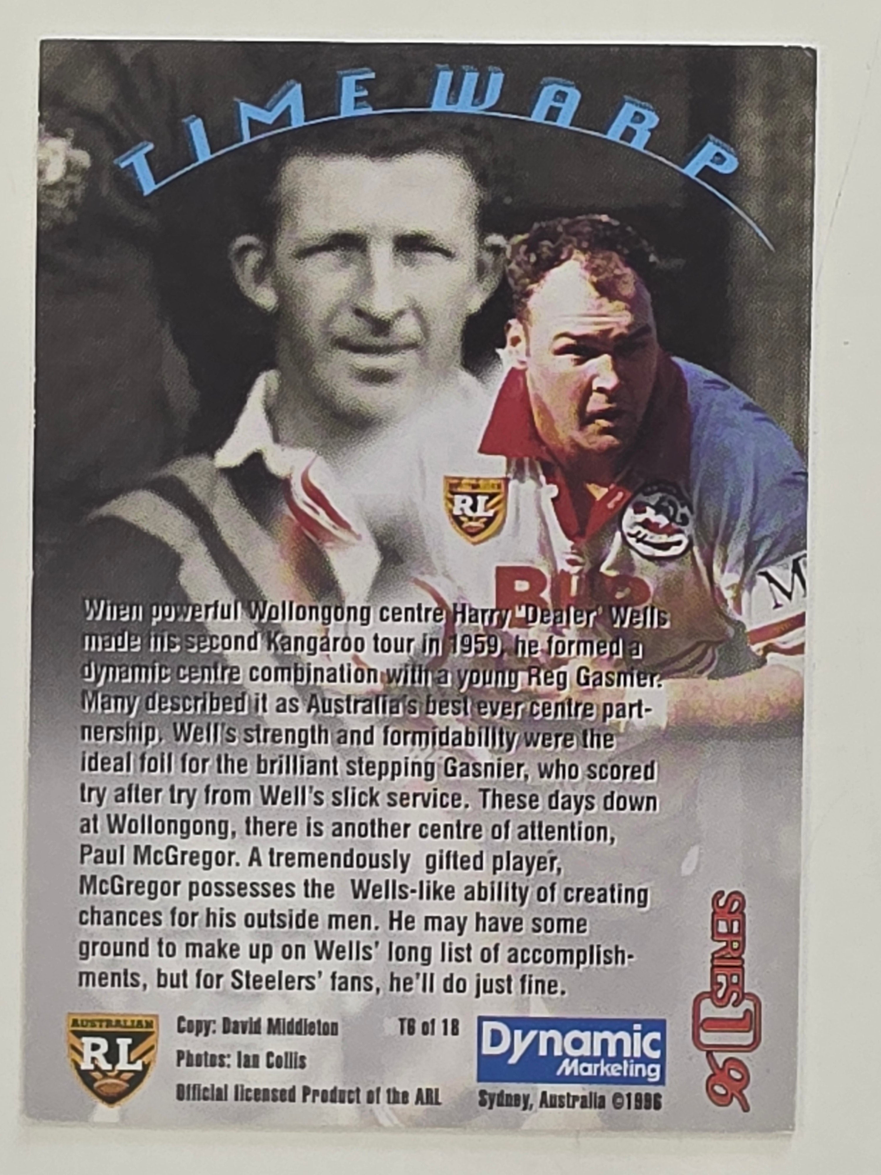NRL 1996 Dynamic Series 1 Base Card #T6 Paul McGregor Illawarra Steelers