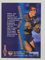 NRL 1996 Dynamic Series 1 Base Card #SY1 Justin Morgan Parramatta Eels