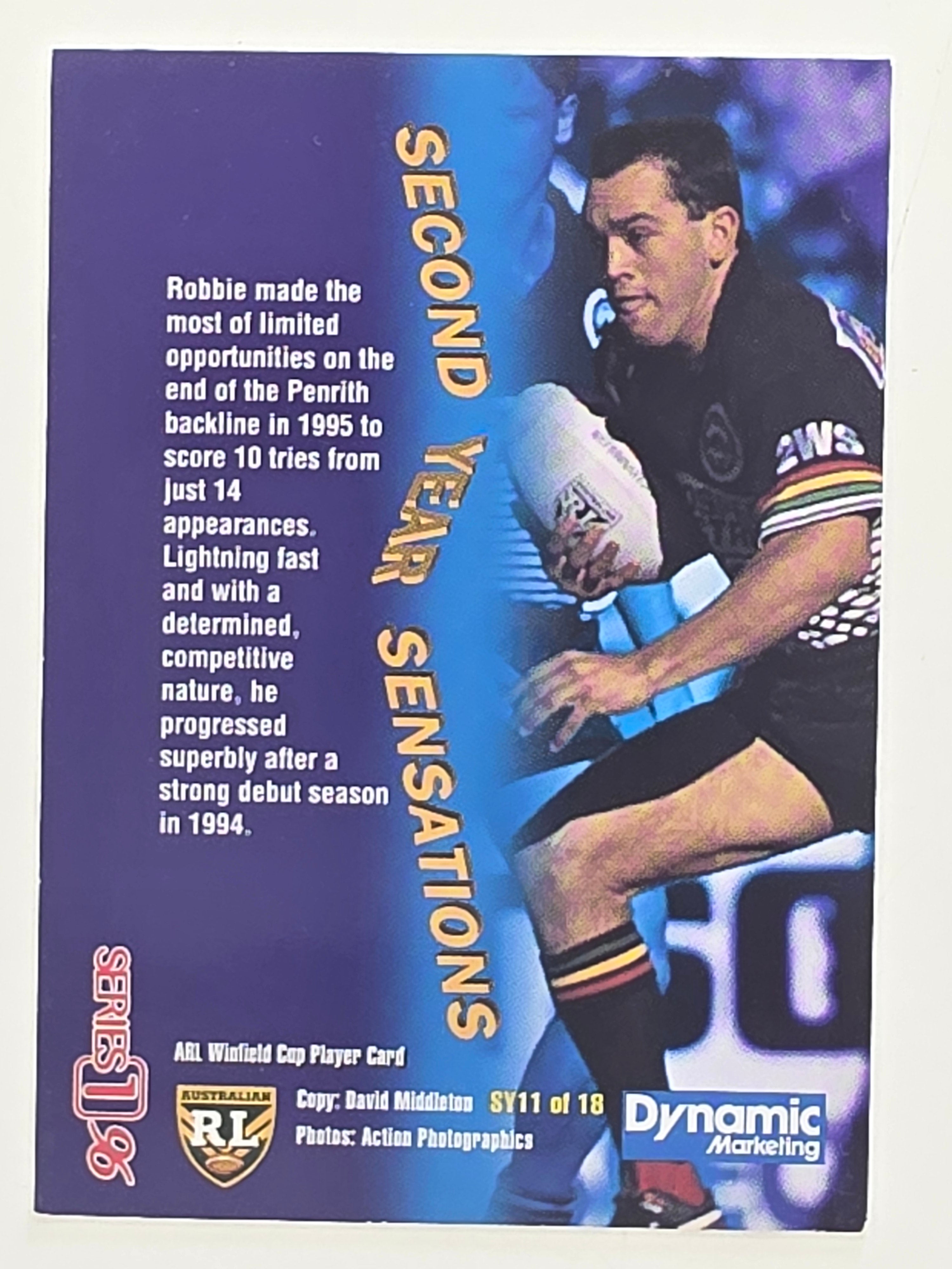 NRL 1996 Dynamic Series 1 Base Card #SY11 Robbie Beckett Penrith Panthers