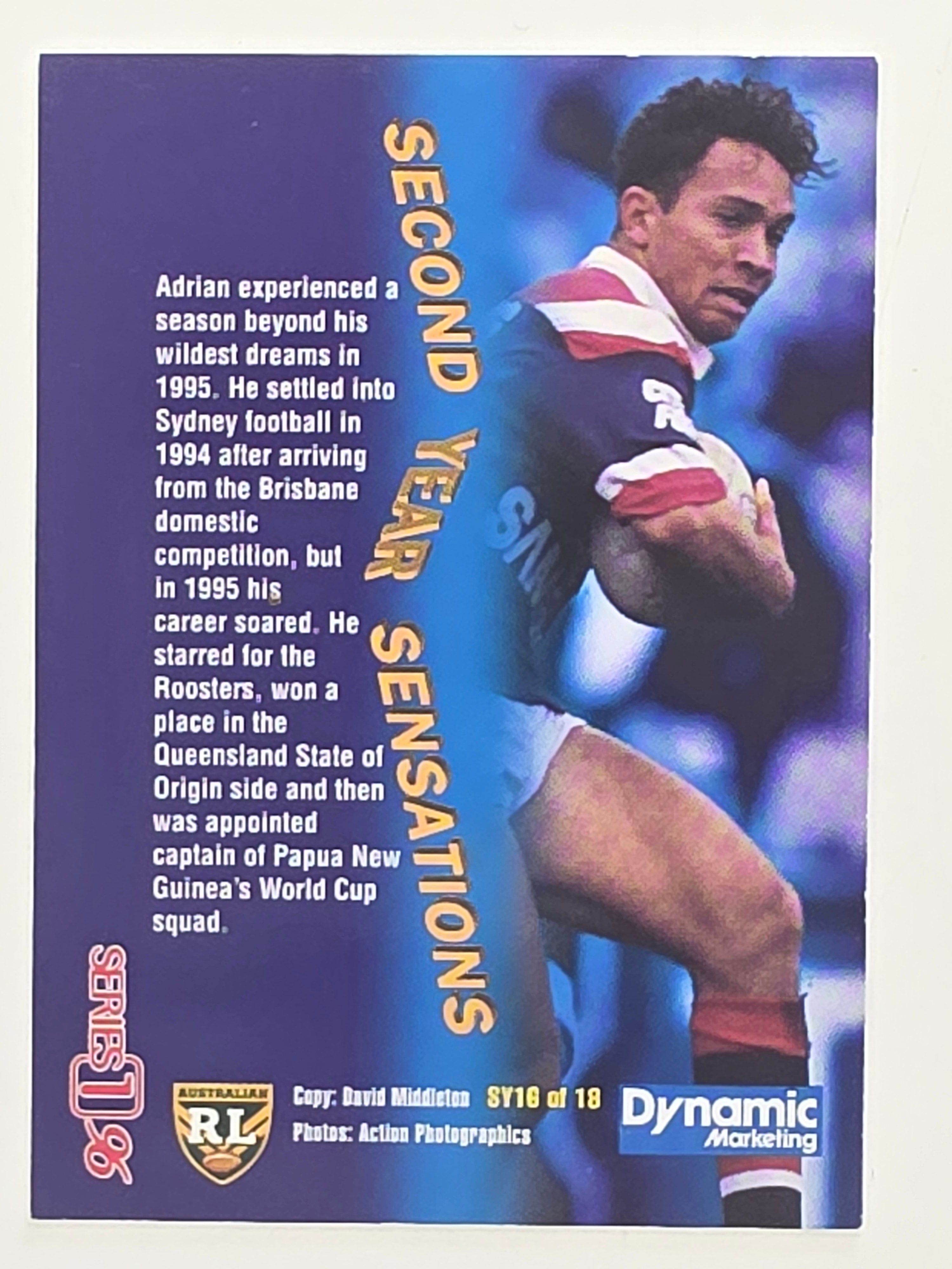 NRL 1996 Dynamic Series 1 Base Card #SY16 Adrian Lam Eastern Suburbs Roosters